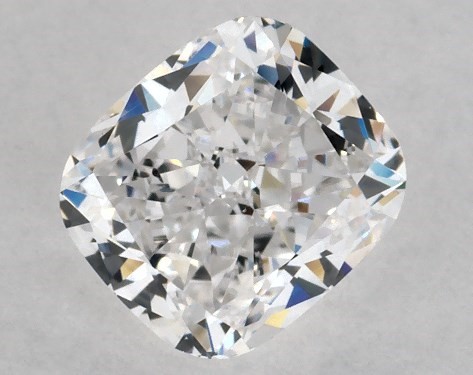 This 0.9 carat cushion modified diamond F color VS2 clarity has Very Good proportions and a diamond grading report from GIA